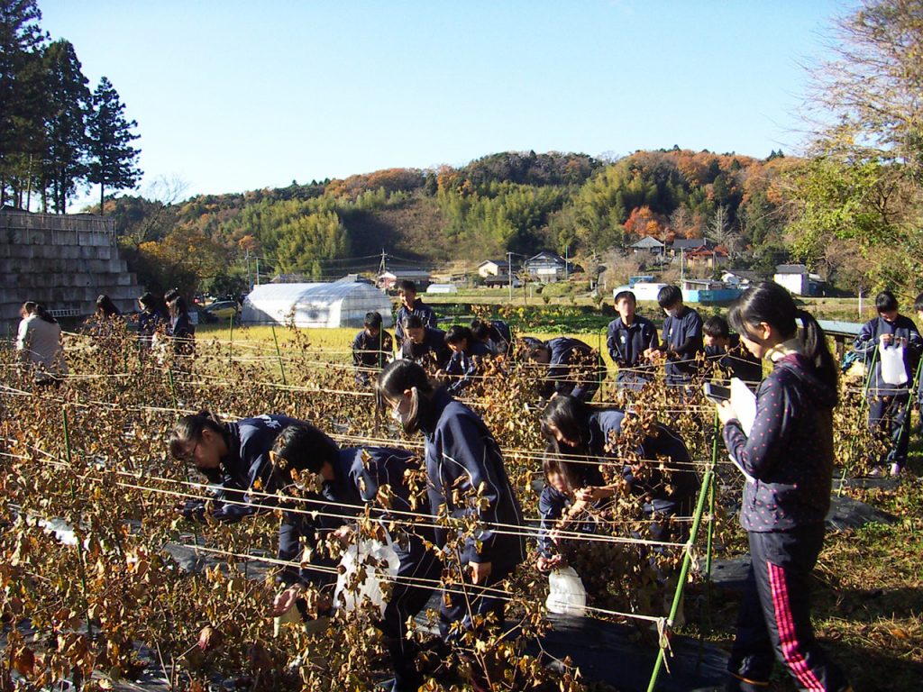 生産現場を訪れた高校生たち
