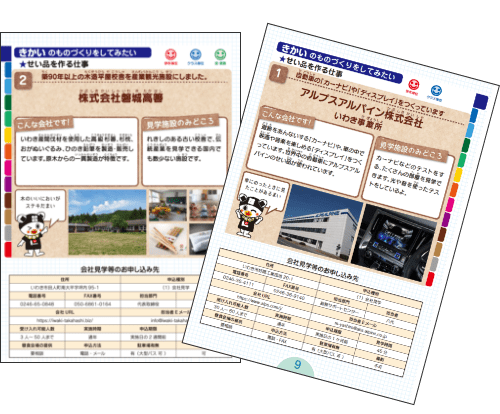 会社発見ガイドブックの企業紹介ページ